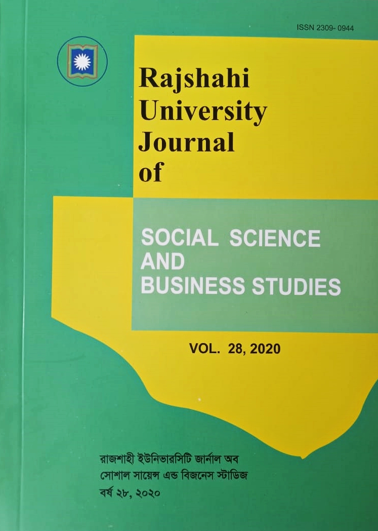 					View Vol. 28 No. 1 (2020): Rajshahi University Journal of Social Science and Business Studies
				